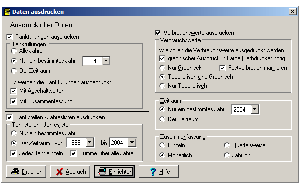 Das Druckmenue Druckmenue
